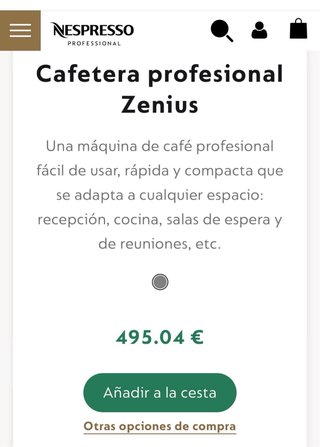 Cafetera Nespresso Zenius Automática