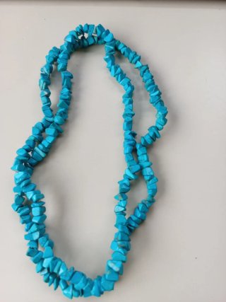 Collar perlas y cristal negro
