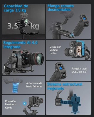 Gimbal Feiyu SCORP 3 seguimiento IA NUEVO