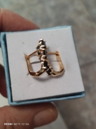Pendientes oro circonitas negras