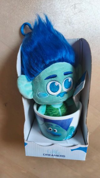 Peluche Troll con Taza Little Dreamers