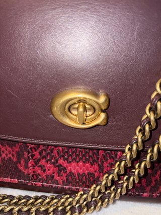 Bolso Coach Burdeos Piel Serpiente