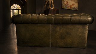 Sofá Chesterfield Piel Verde Oliva 2 Plazas