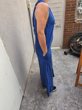 Vestido de verano azul talla única