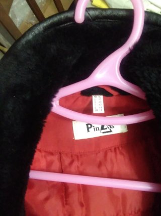 Chaqueta Invierno Mujer Roja Negra
