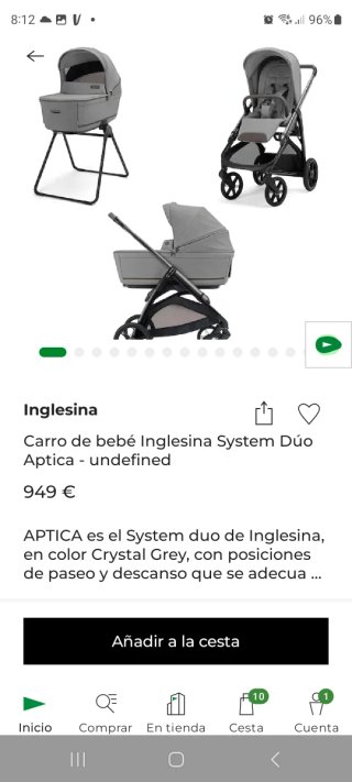 Carrito de bebé Inglesina Aptica System Dúo