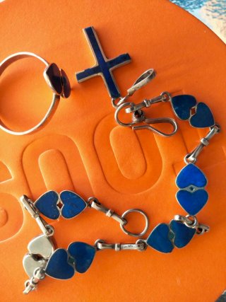 Conjunto Corazón Lapislázuli