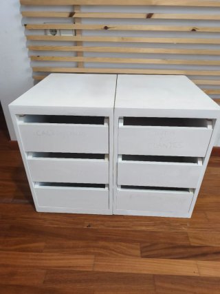 Pack Dormitorio Madera + 2 Mesitas Estilo IKEA