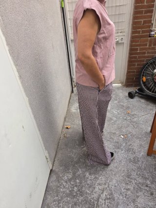 Conjunto mujer rosa y marrón