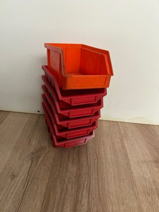 6 Cajas Organizadoras Apilables Rojas y Naranja