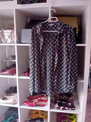 Blusa Lefties Estampada Verde Talla M