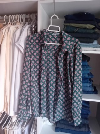 Blusa Lefties Estampada Verde Talla M