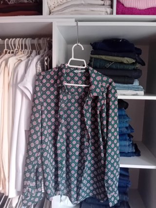 Blusa Lefties Estampada Verde Talla M