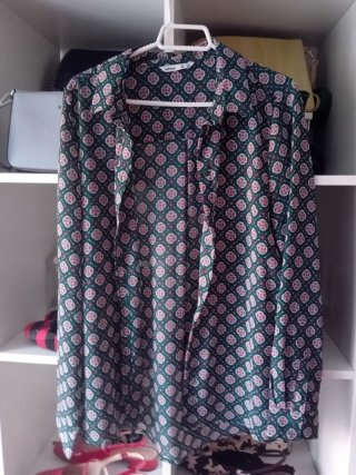 Blusa Lefties Estampada Verde Talla M