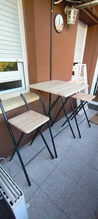Mesa y 2 Sillas Plegables Exterior