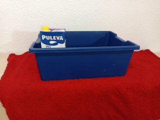 Cajón azul para bicicleta, guardar cosas...