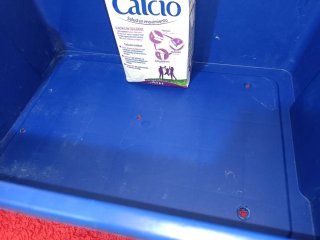Cajón azul para bicicleta, guardar cosas...