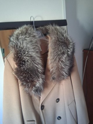 Collo pelliccia vera beige/multicolor