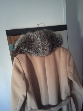 Collo pelliccia vera beige/multicolor