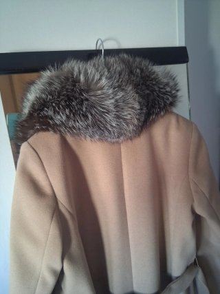 Collo pelliccia vera beige/multicolor