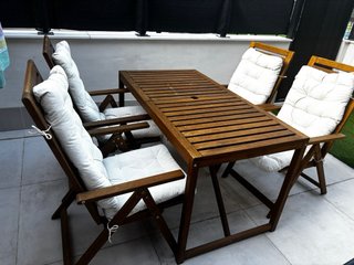 Conjunto Mesa y Sillas Terraza Madera
