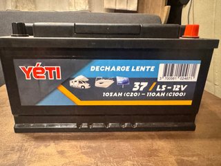2 Baterias Yéti 105Ah/110Ah Autocaravana Camper