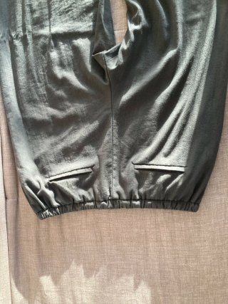 Pantalones Mango Lino Verde Caqui