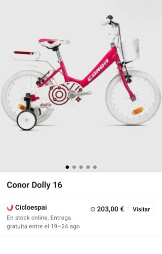 Bicicleta Conor 16 Niña con ruedines y rgalo casco