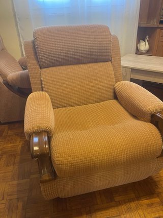 2 Sillones Vintage Tela y Madera