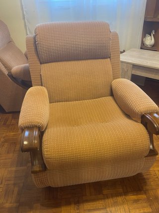 2 Sillones Vintage Tela y Madera