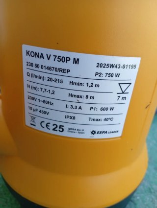 Bomba de agua sucia ESPA KONA V 750P M
