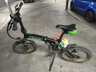 Bici Eléctrica Kawasaki Plegable Ruedas 20"x3"