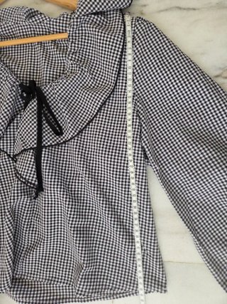 Camisa cuadros volantes lazo