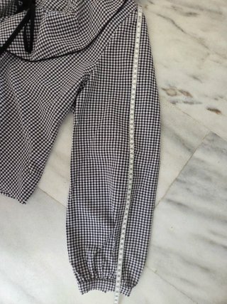 Camisa cuadros volantes lazo