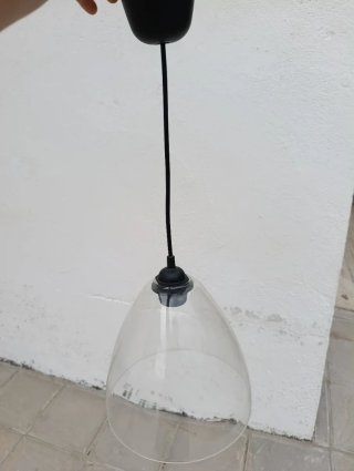 Lámpara colgante Ikea cristal y negro