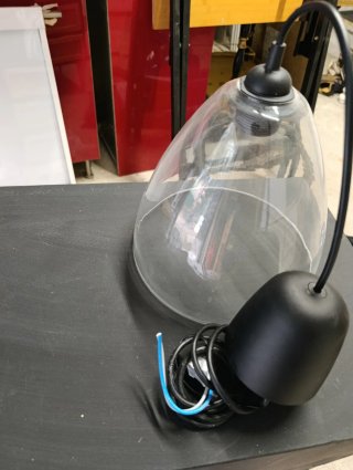 Lámpara colgante Ikea cristal y negro