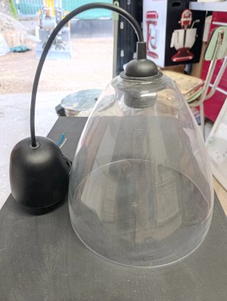 Lámpara colgante Ikea cristal y negro