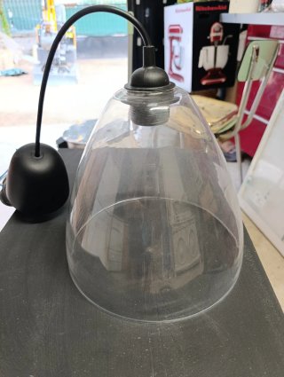 Lámpara colgante Ikea cristal y negro
