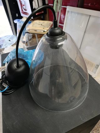 Lámpara colgante Ikea cristal y negro