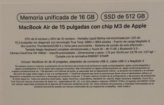 MacBook Air 15” M3 16GB/512GB Plata