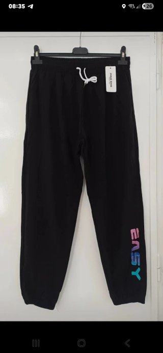 Pantaloni donna FOGLIE ROSSE neri