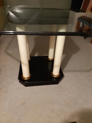 Mesa comedor cristal grueso pentagonal