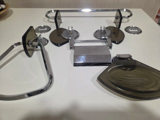 Lote Apliques Baño Vintage Metal y Plástico