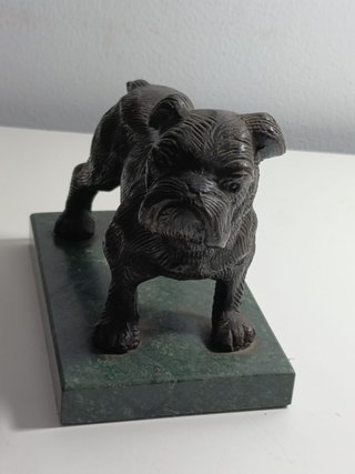 Escultura perro bulldog bronce antigua
