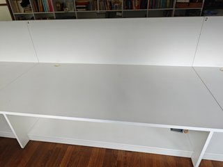 Conjunto mesas oficina blancas