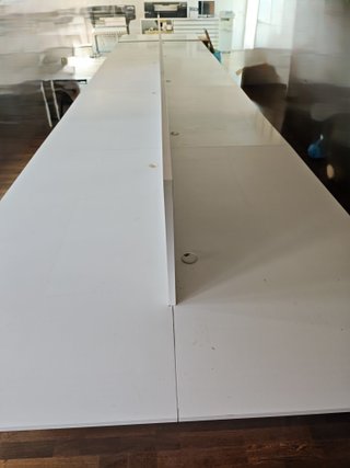 Conjunto mesas oficina blancas