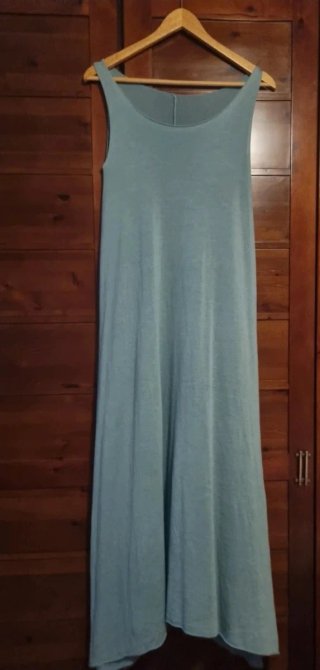 Vestido largo de punto color teal