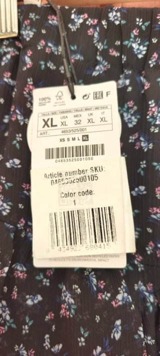 Falda corta floral negra XL