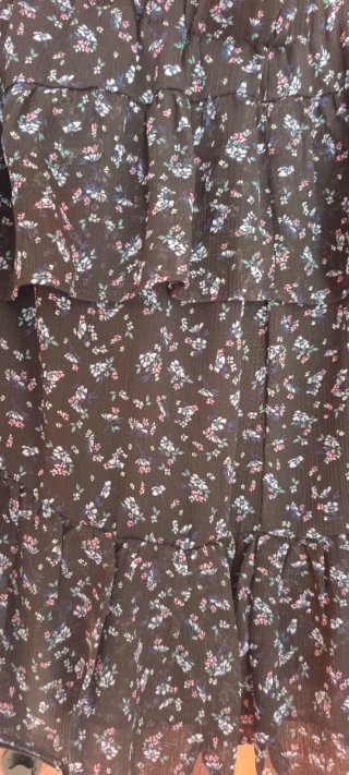 Falda corta floral negra XL