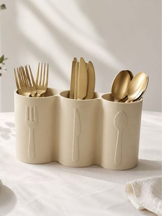 Organizador Cubiertos Beige